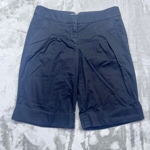 VTG Charlie & Robin Womens Black Bermuda Shorts Pleated Cuffed Sz 4‎ Fits 29"